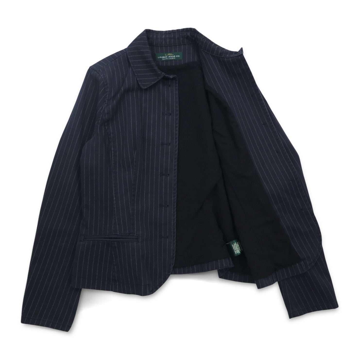 LAUREN JEANS Co. 90年代 ウォバッシュ カバーオール ジャケット L ネイビー ストライプ コットン