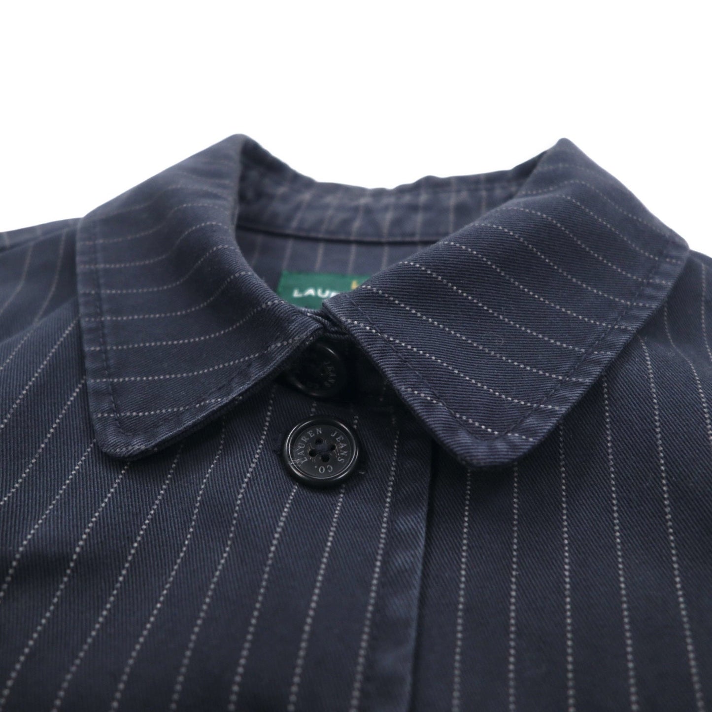 LAUREN JEANS Co. 90年代 ウォバッシュ カバーオール ジャケット L ネイビー ストライプ コットン