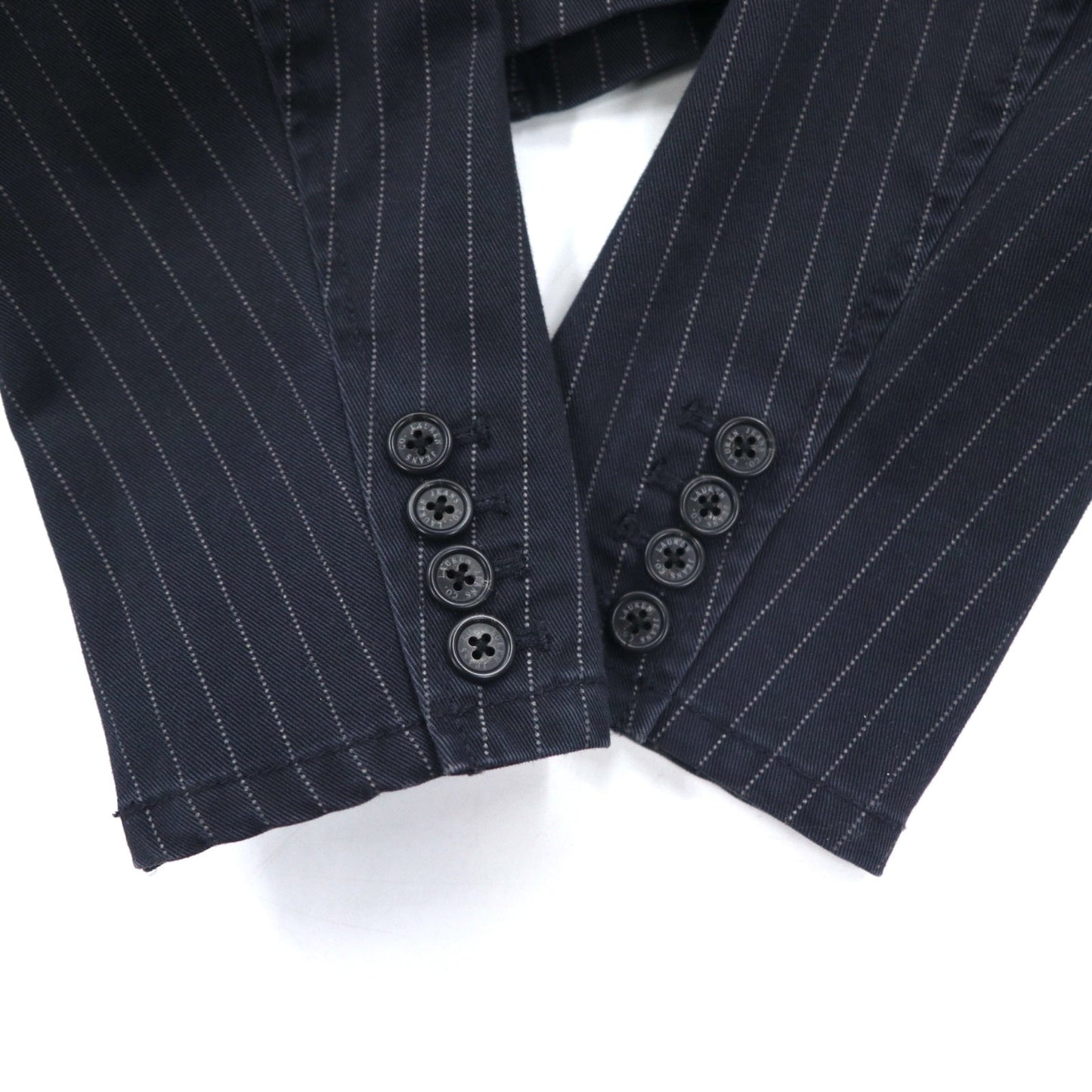 LAUREN JEANS Co. 90年代 ウォバッシュ カバーオール ジャケット L ネイビー ストライプ コットン