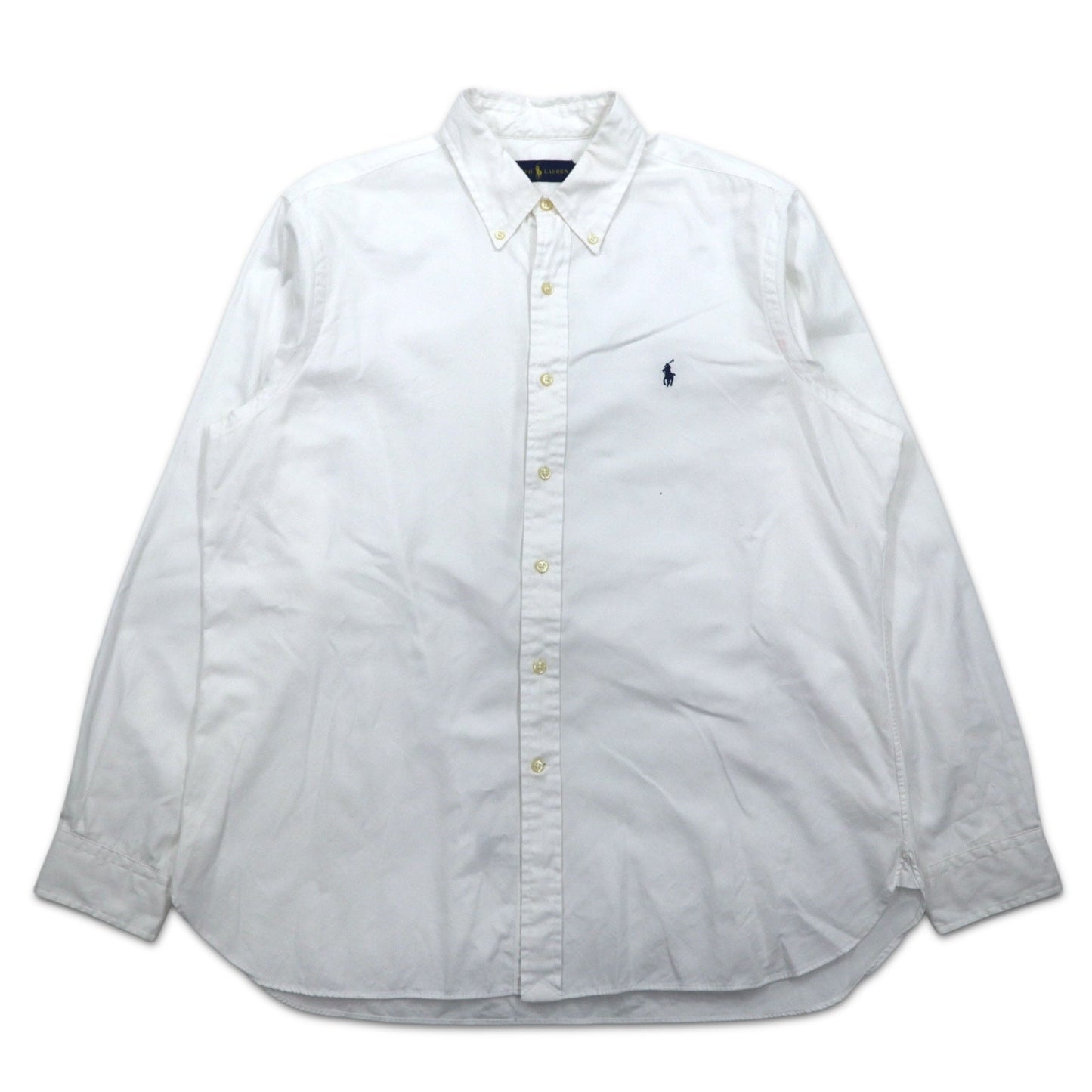 RALPH LAUREN オックスフォード ボタンダウンシャツ XL ホワイト コットン スモールポニー刺繍 スリランカ製