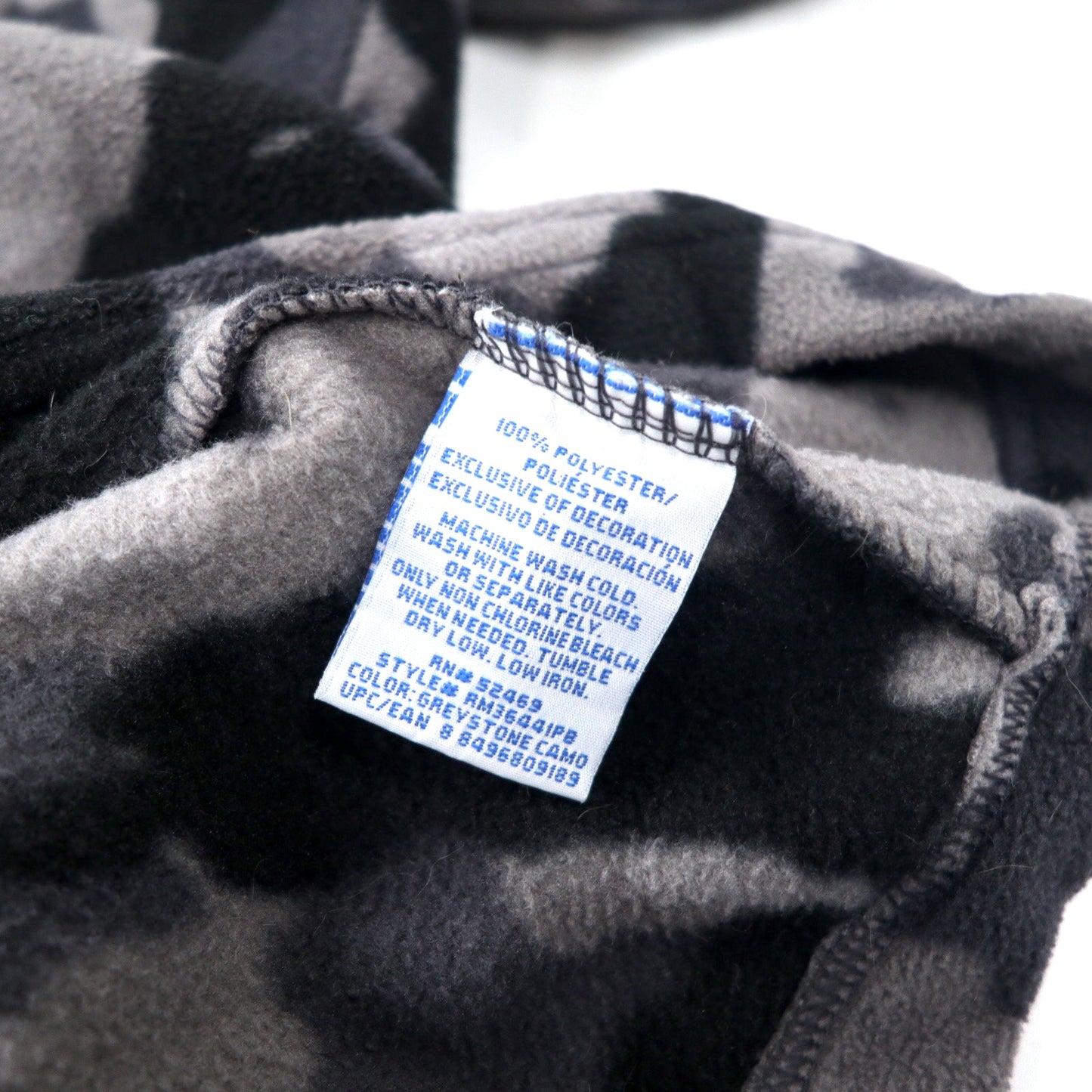 STARTER ハーフジップ フリースジャケット 3XL グレー ブラック カモフラ ポリエステル ビッグサイズ