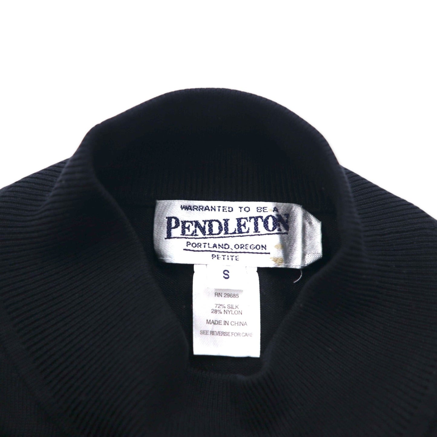 PENDLETON ハイネック シルクニット セーター S ブラック ナイロン