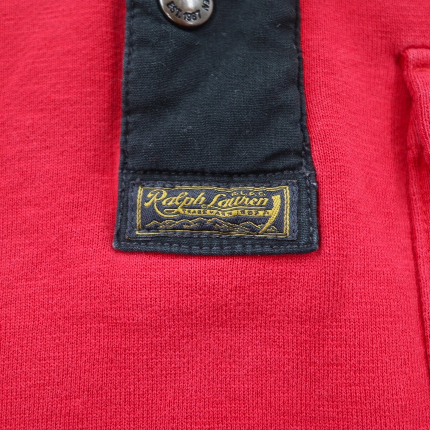 Polo by Ralph Lauren ハーフジップ スウェット S レッド 胸ポケットTALONジップ スナップボタン