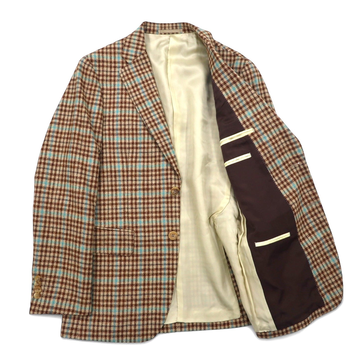 Paul Smith ツイード 2B テーラードジャケット M ベージュ ガンクラブチェック ウール 日本製