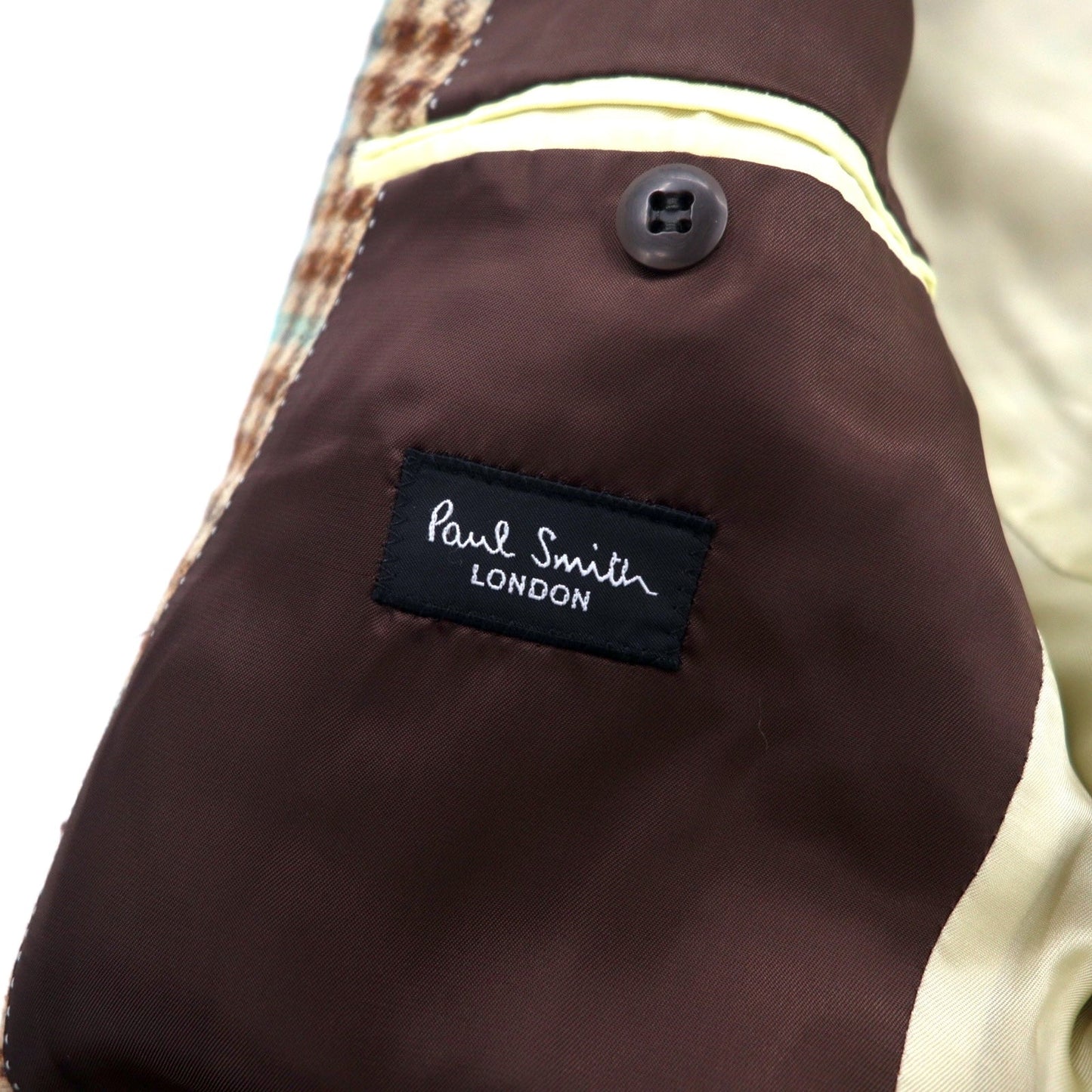 Paul Smith ツイード 2B テーラードジャケット M ベージュ ガンクラブチェック ウール 日本製