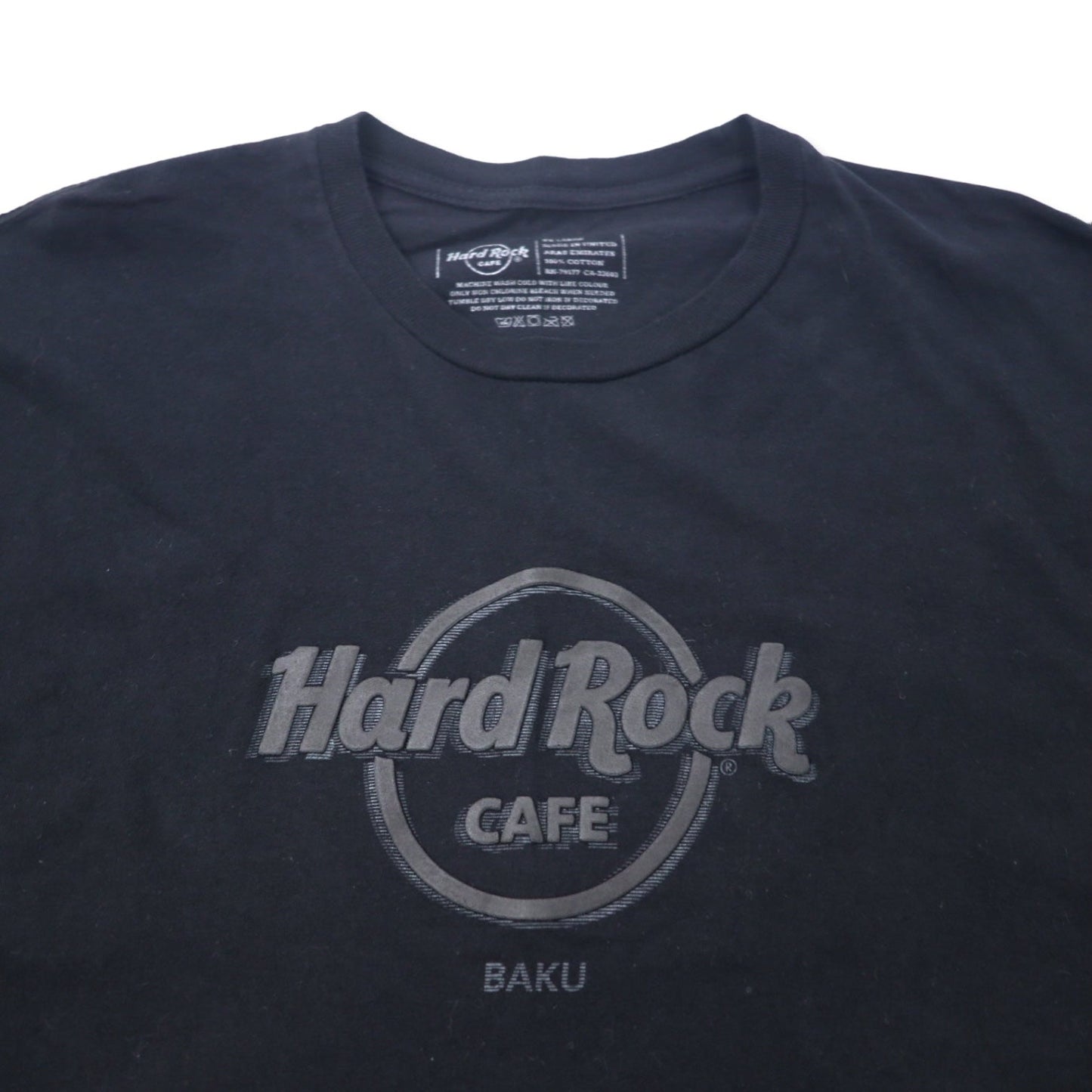 Hard Rock CAFE ロゴプリント Tシャツ XXL ブラック コットン BAKU ビッグサイズ