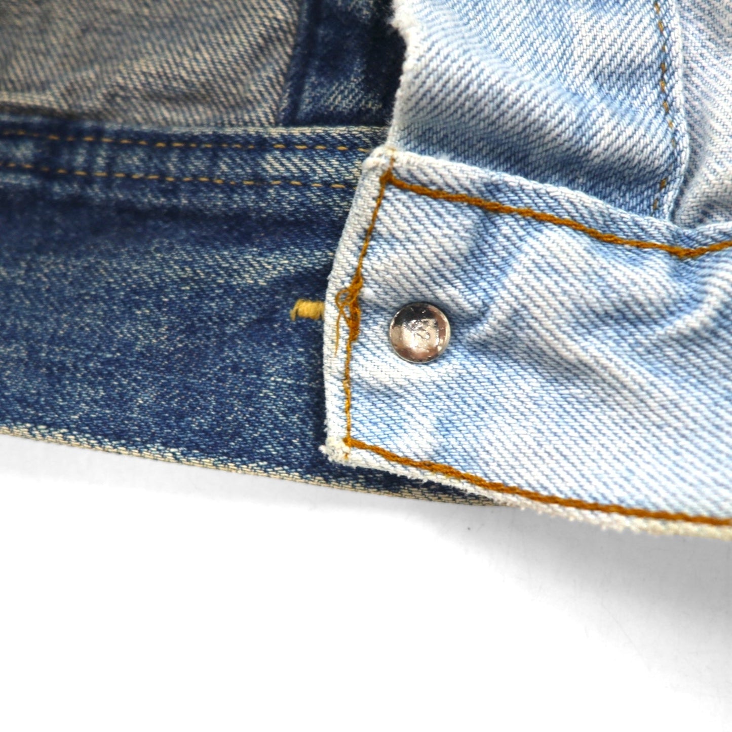 Y.A.R.N. × 90s Lee Riders リメイク 再構築 ニット クロス デニムジャケット Knit Cross Denim Jacket Gジャン M ハンドメイド