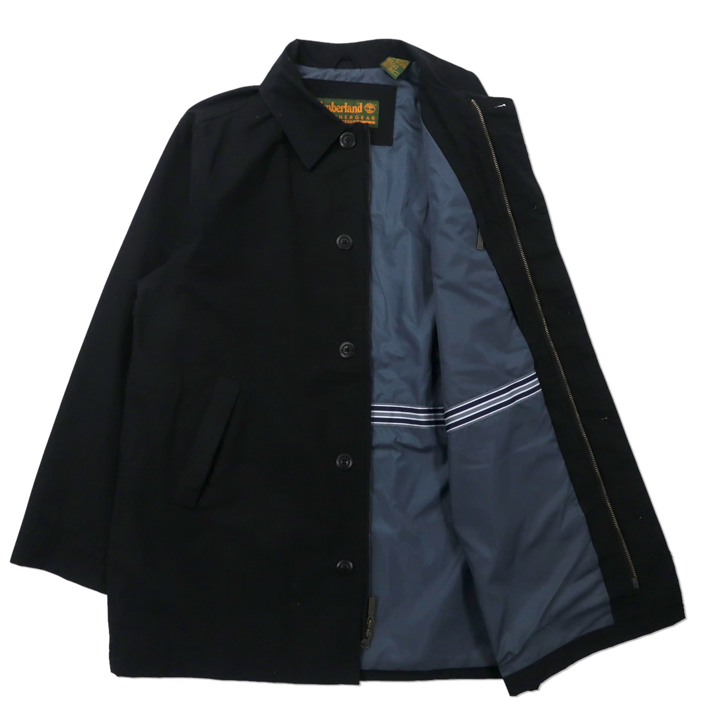 Timberland 65/35 ステンカラーコート M ブラック コットン ナイロン WATER PROOF 防水 12254