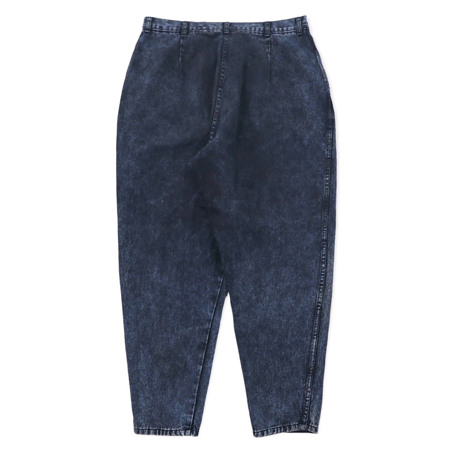 STEFFANO WORLD WIDE 90年代 バギー  ワイドシルエット テーパード デニムパンツ L ブラック ストーンウォッシュ コットン