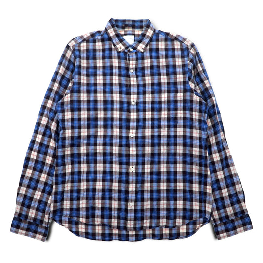 THE NORTH FACE ボタンダウンシャツ XL ブルー チェック コットン NR11248H