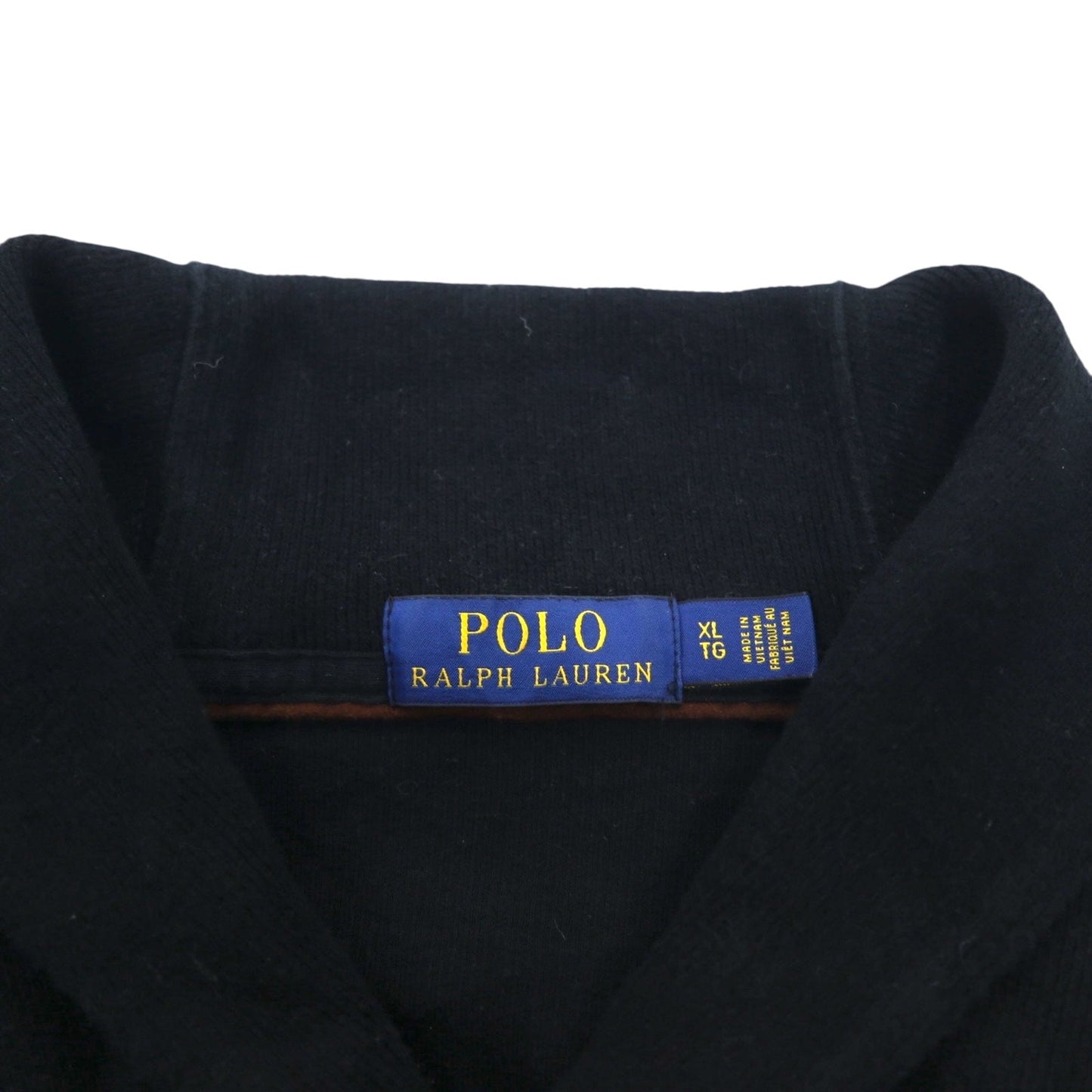 POLO RALPH LAUREN ショールカラー スウェット XL ブラック コットン スモールポニー刺繍