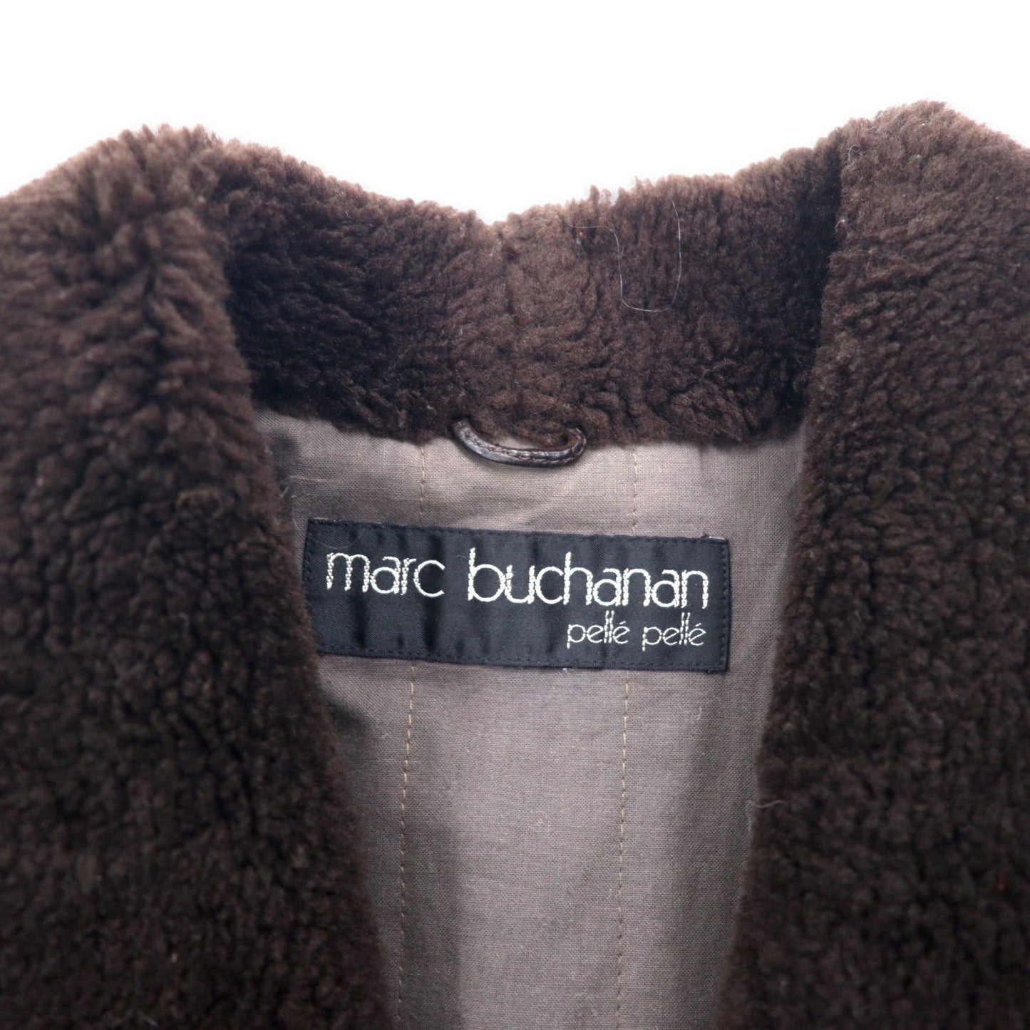marc buchanan pelle pelle ペレペレ ショールカラー レザージャケット L ブラウン レザー 襟ボア エポレット