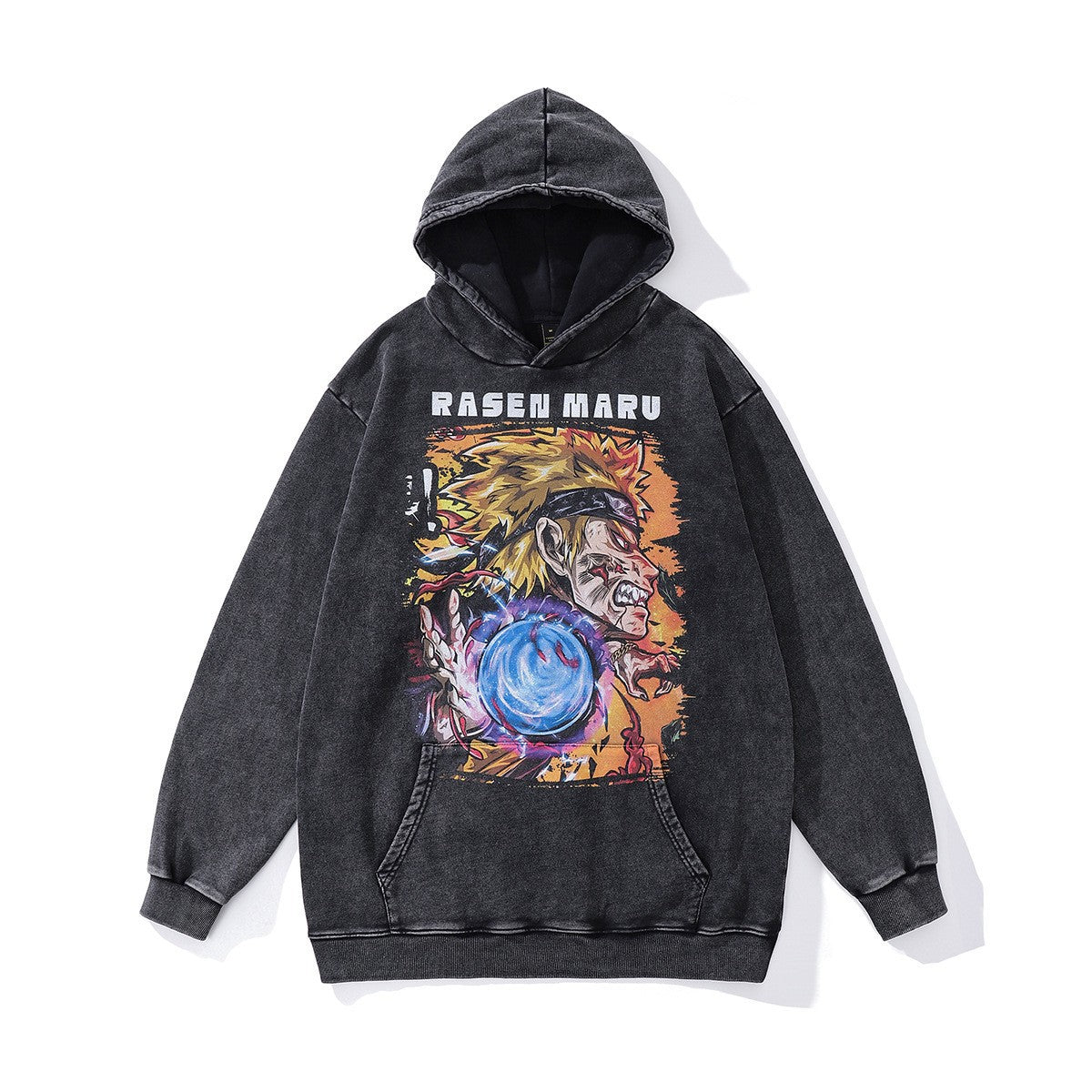 High version B family BB kangaroo pocket fleece hoodie heavy industry wash water old effect OS loose version couple models wholesale