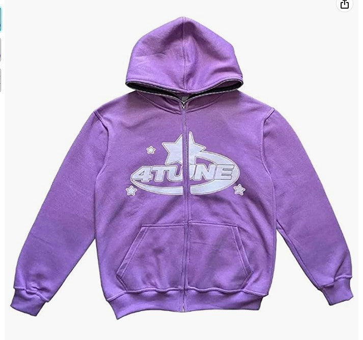 2023 cross-border new product tune trendy men's full face zipper sweatshirt American retro Y2K sweatshirt men's casual jacket