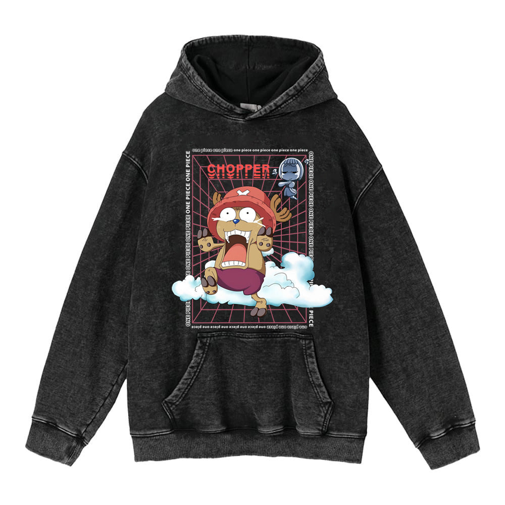 Luffy Zoro anime street retro cotton sweatshirt street fashion hooded sweatshirt