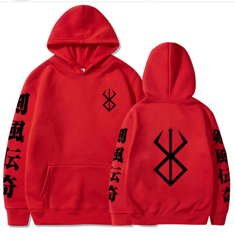 Berserk Anime Hoodies Men Logo Hoodie Hip Hop Long Sleeve Sw