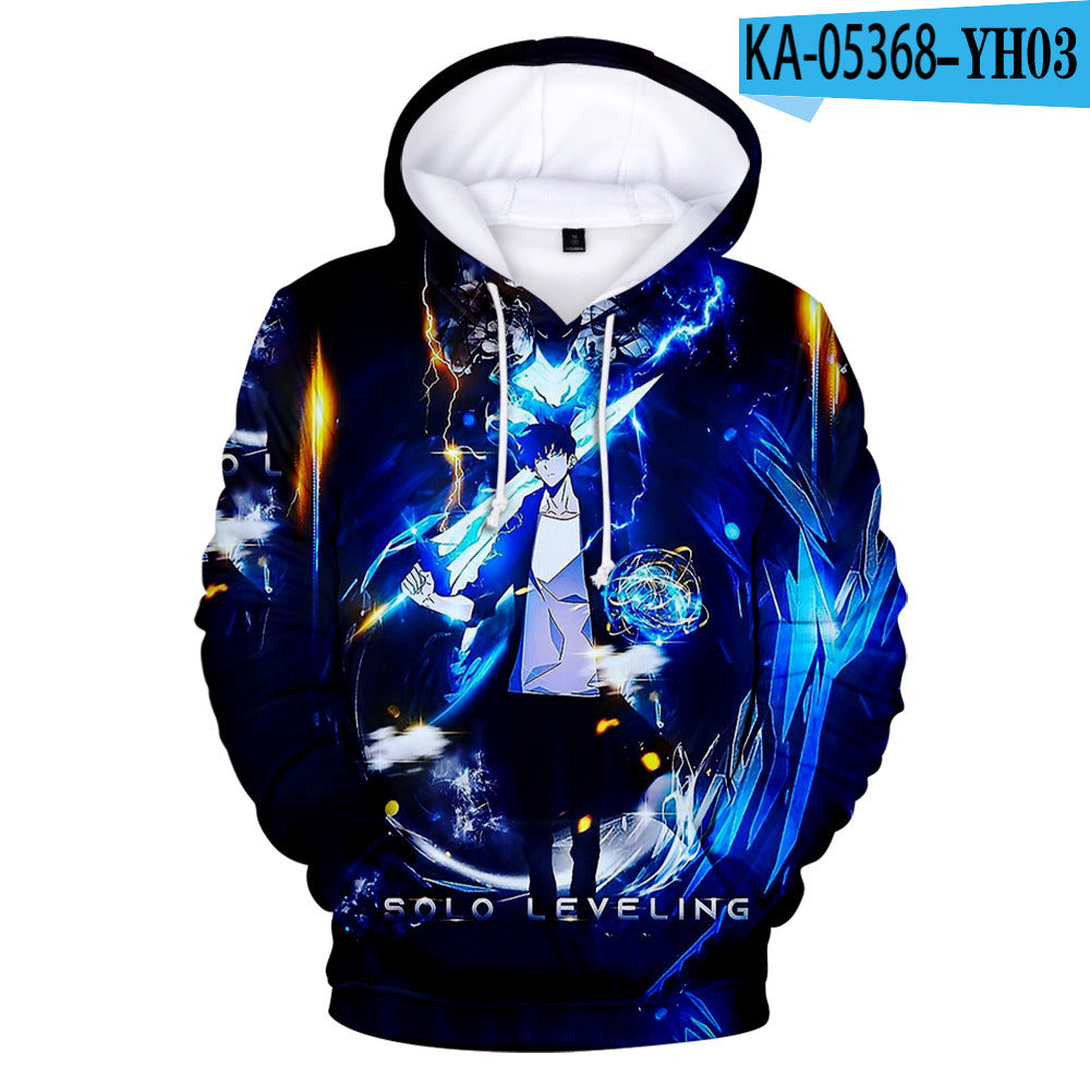 2021 Amazon Cross-Border Solo Leveling Online Novel 3D Printed Loose Hooded Sweatshirt for Men and Women