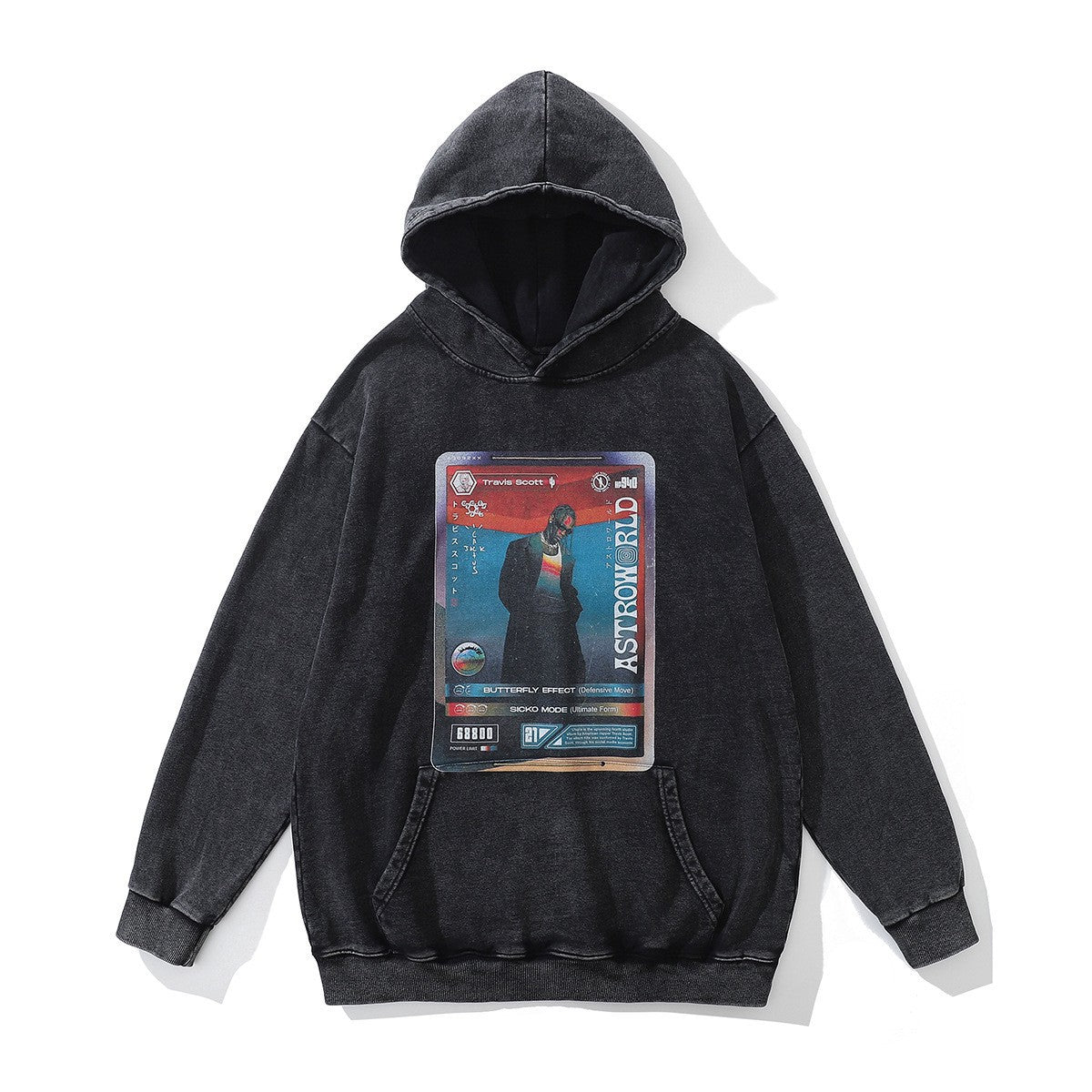 High version B family BB kangaroo pocket fleece hoodie heavy industry wash water old effect OS loose version couple models wholesale