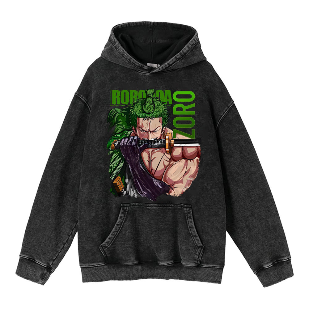 Luffy Zoro anime street retro cotton sweatshirt street fashion hooded sweatshirt