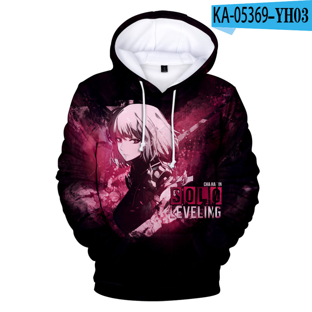 2021 Amazon Cross-Border Solo Leveling Online Novel 3D Printed Loose Hooded Sweatshirt for Men and Women