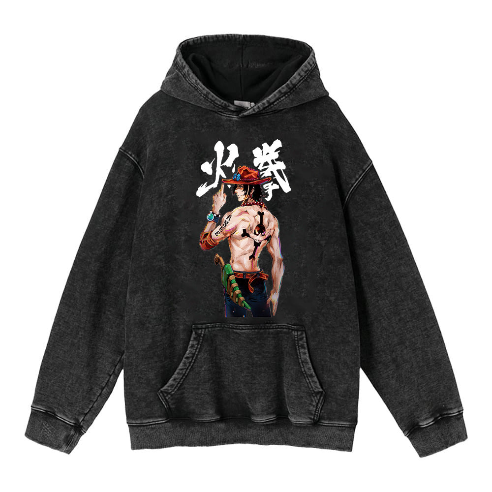 Luffy Zoro anime street retro cotton sweatshirt street fashion hooded sweatshirt