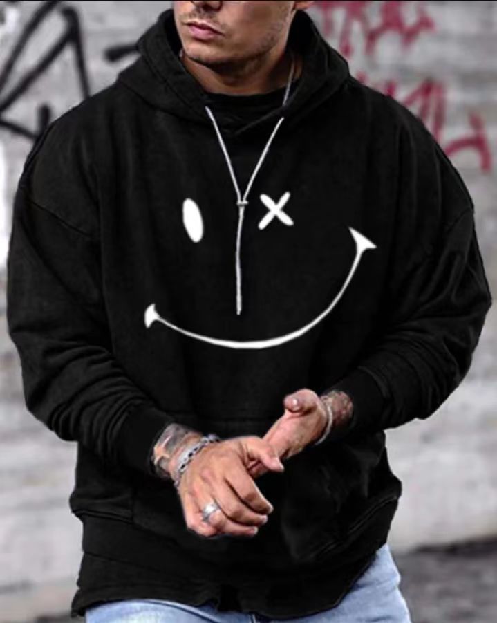 European and American all-match Christmas theme sweatshirt with full print floral Christmas elements and letter hooded sweatshirt with casual style