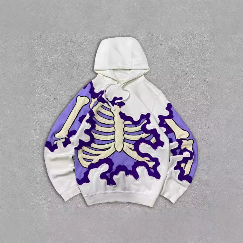 2025 new skull skeleton 3d print sweatshirt men's trendy pullover hoodie