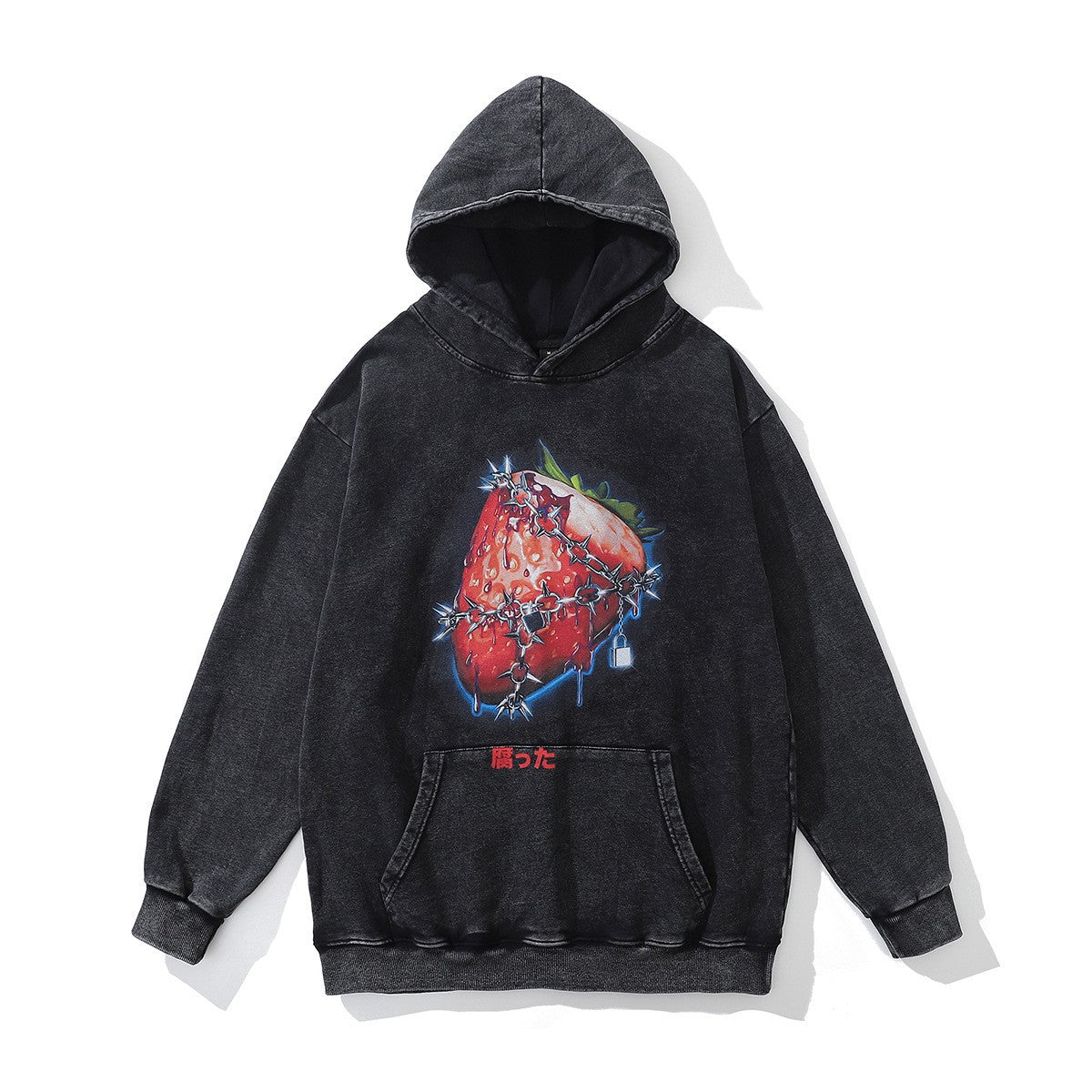 High version B family BB kangaroo pocket fleece hoodie heavy industry wash water old effect OS loose version couple models wholesale