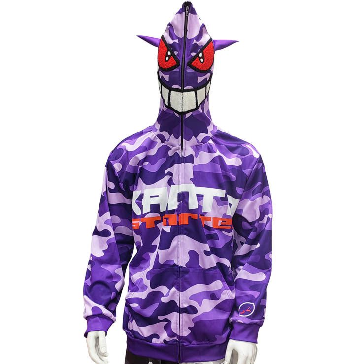 Cross-border bape Gengar ghost stone Gengar Harajuku 3D digital printing sweater zipper to head hoodie