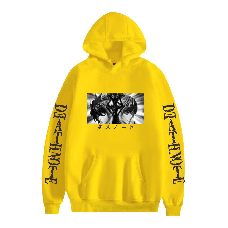 American Men and Women Death Note Hoodie Large Size Pocket Velvet Sweatshirt Sweatshirt Winter