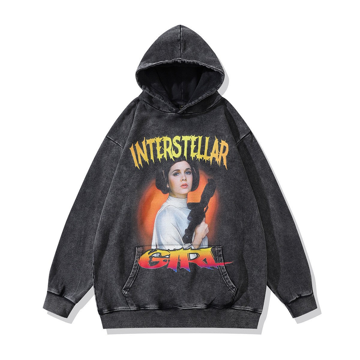 High version B family BB kangaroo pocket fleece hoodie heavy industry wash water old effect OS loose version couple models wholesale