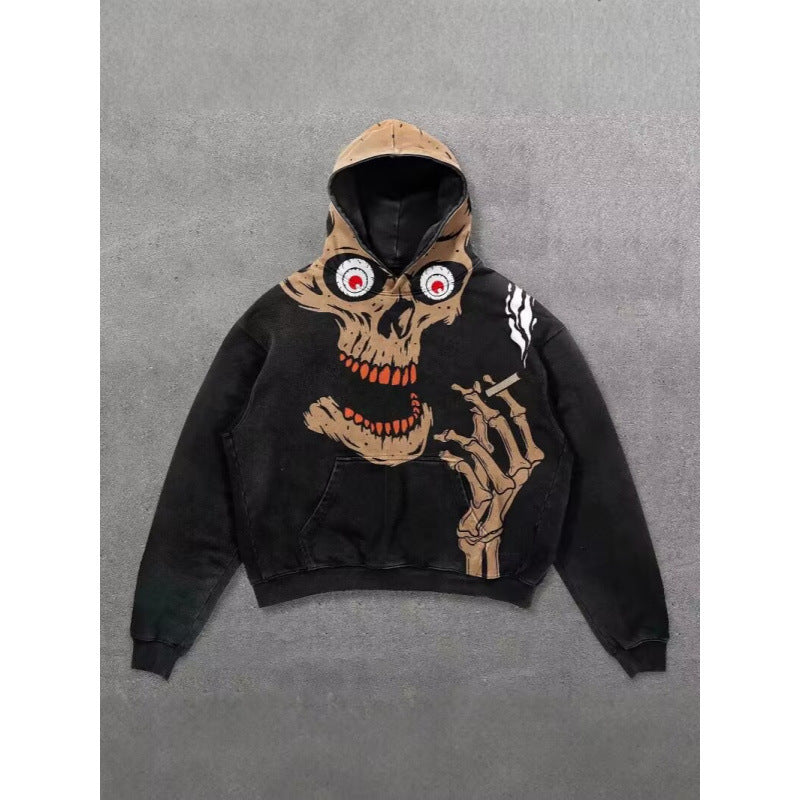 2025 new skull skeleton 3d print sweatshirt men's trendy pullover hoodie