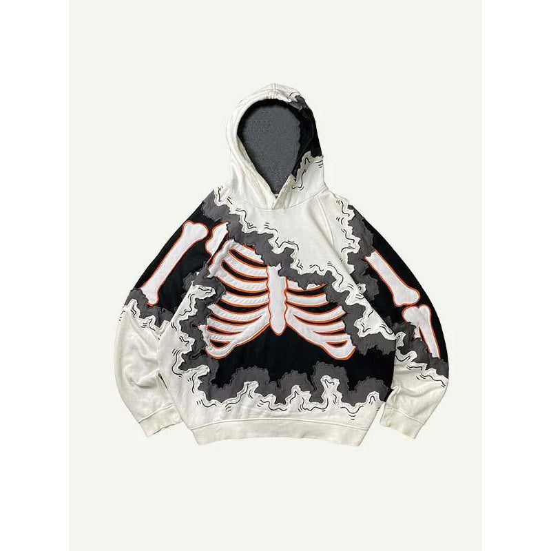 2025 new skull skeleton 3d print sweatshirt men's trendy pullover hoodie