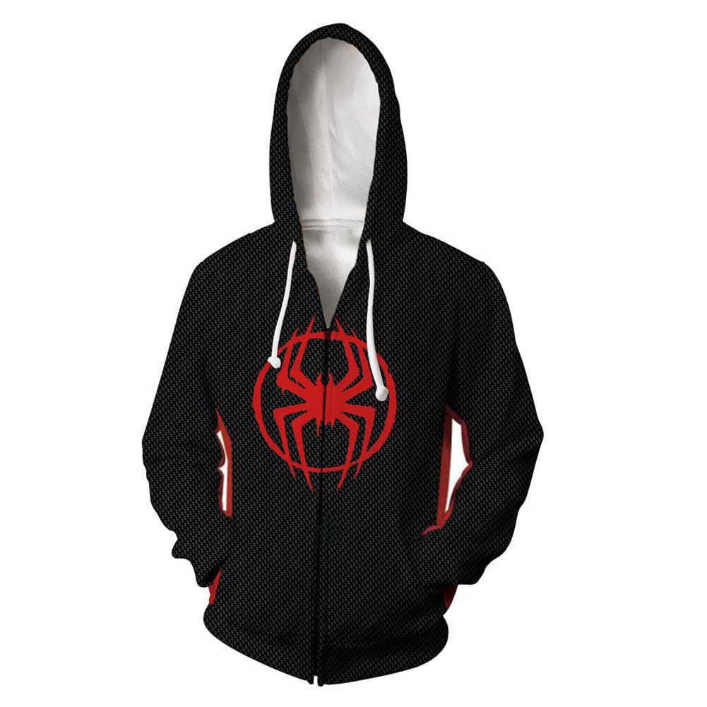 3D digital printing Spider-Man New Era Little Black Spider cosplay anime zipper cardigan hooded sweatshirt