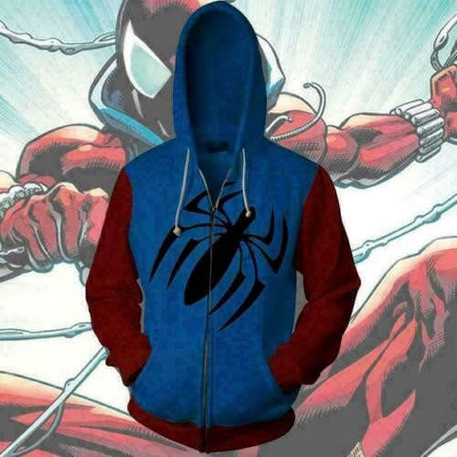 3D digital printing Spider-Man New Era Little Black Spider cosplay anime zipper cardigan hooded sweatshirt