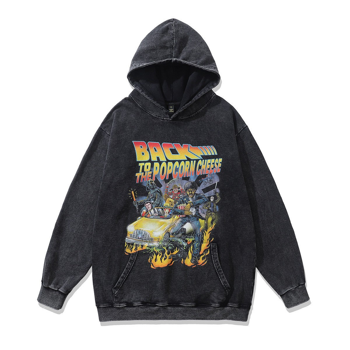 High version B family BB kangaroo pocket fleece hoodie heavy industry wash water old effect OS loose version couple models wholesale