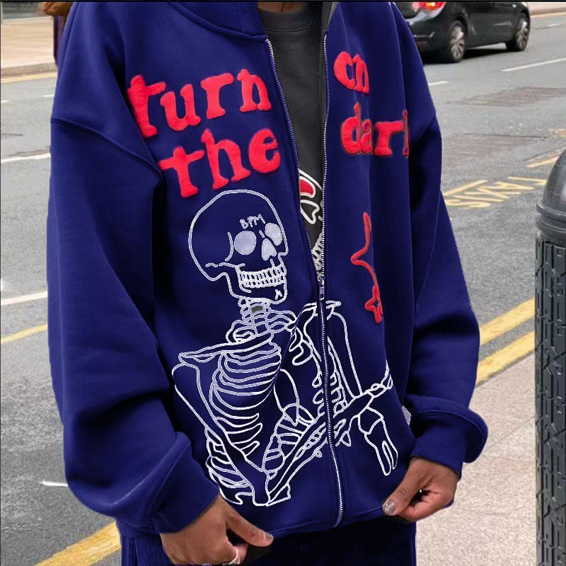 2022 Spot Supply AliExpress Explosive Style Zipper Sweatshirt Long Sleeve Fleece Hoodie Casual Loose Sweatshirt Men and Women