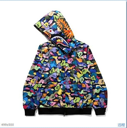 New foreign trade products Shark head cartoon bear sweater Unisex casual couple hooded jacket
