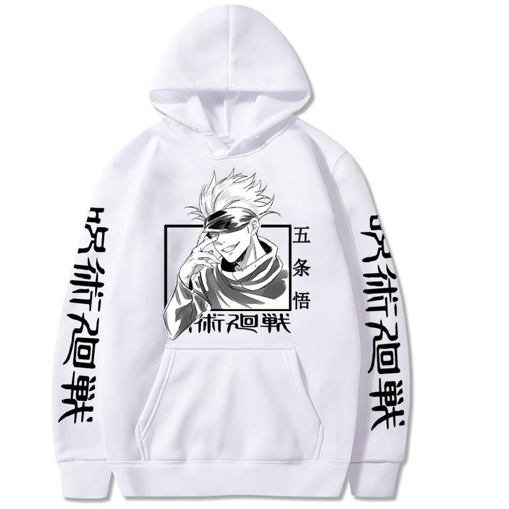 Cross-border wish mantra spell back hoodie hip-hop anime pullover loose long-sleeved fleece sweater