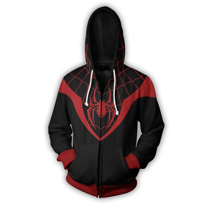 3D digital printing Spider-Man New Era Little Black Spider cosplay anime zipper cardigan hooded sweatshirt