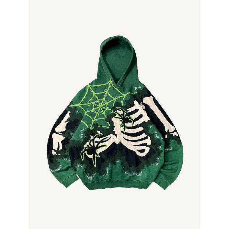 2025 new skull skeleton 3d print sweatshirt men's trendy pullover hoodie