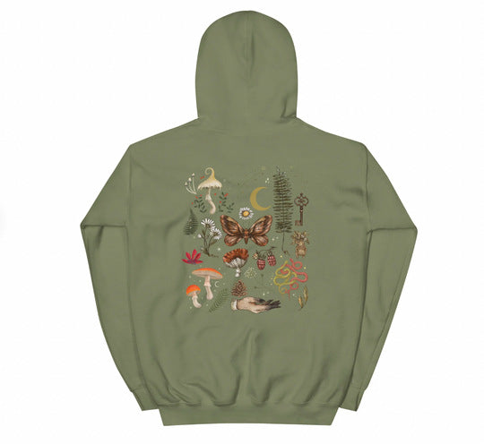 European and American all-match Christmas theme sweatshirt with full print floral Christmas elements and letter hooded sweatshirt with casual style