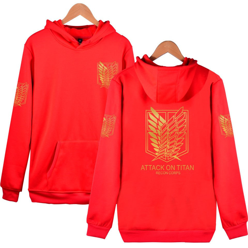 Attack on Titan 2D printed casual loose men's and women's hooded sweatshirts