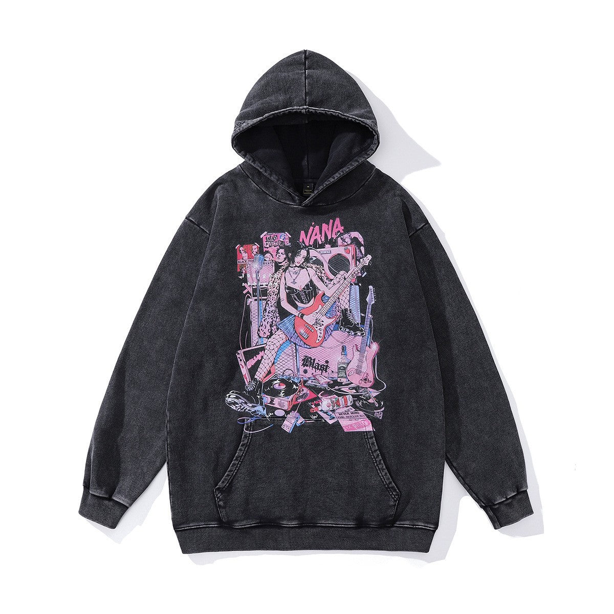 High version B family BB kangaroo pocket fleece hoodie heavy industry wash water old effect OS loose version couple models wholesale