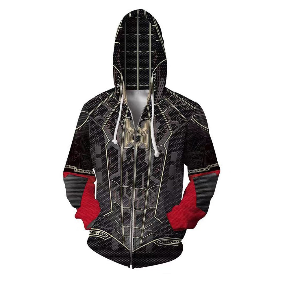 3D digital printing Spider-Man New Era Little Black Spider cosplay anime zipper cardigan hooded sweatshirt