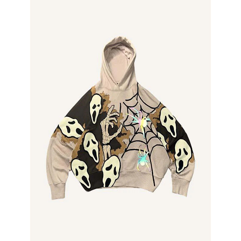 2025 new skull skeleton 3d print sweatshirt men's trendy pullover hoodie