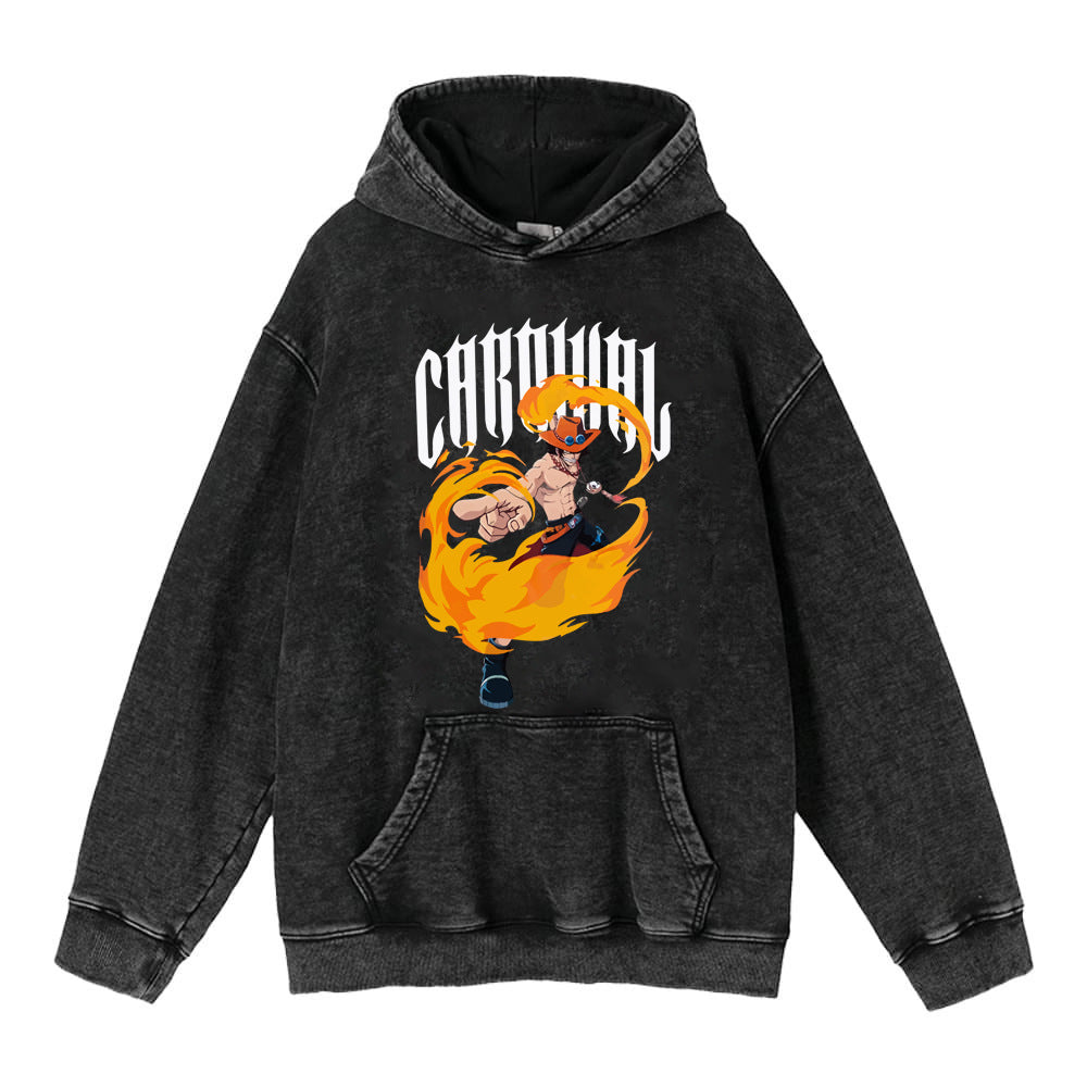Luffy Zoro anime street retro cotton sweatshirt street fashion hooded sweatshirt