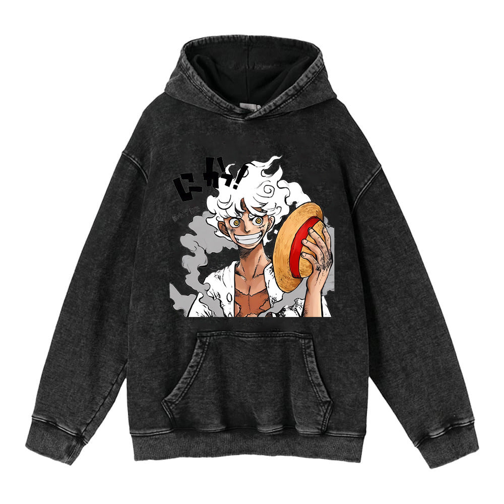 Luffy Zoro anime street retro cotton sweatshirt street fashion hooded sweatshirt