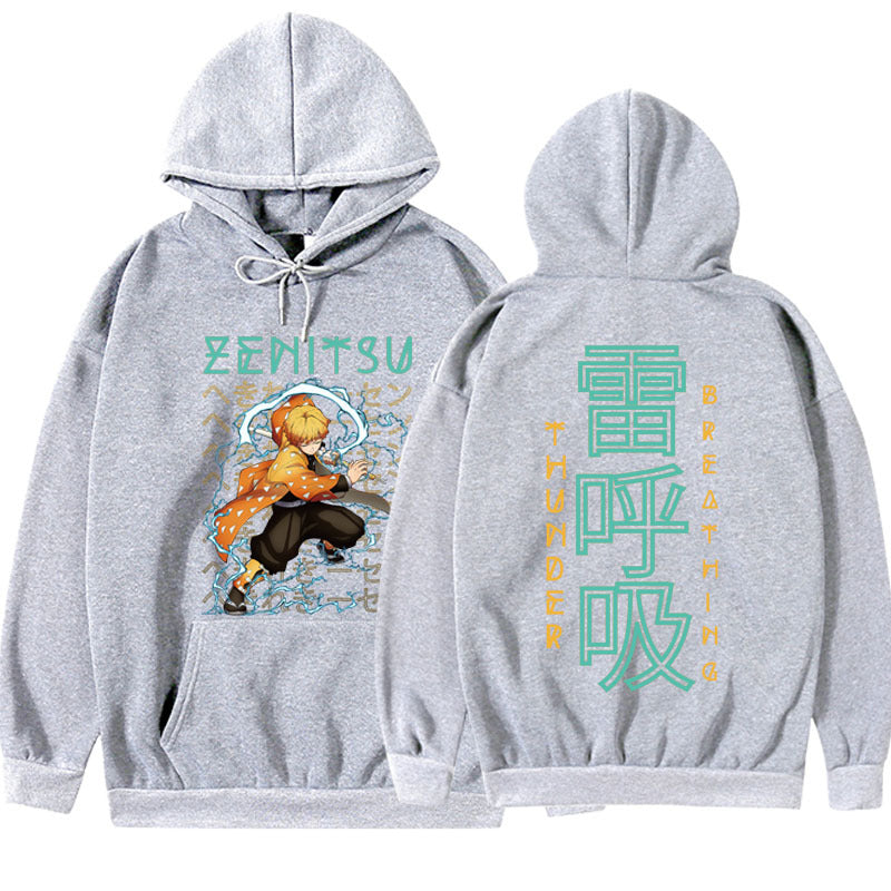 New Korean Harajuku Japanese Manga Kimetsu no Yaiba printed winter hoodie sweatshirt