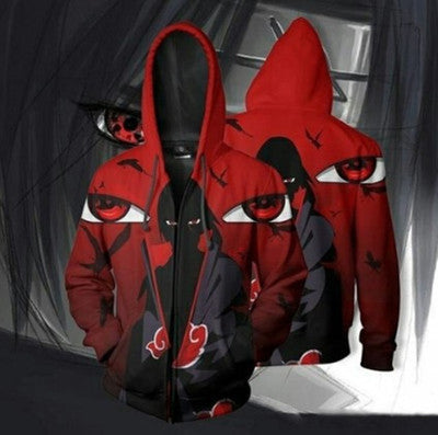 Naruto Akatsuki 3D printed-zip hoodie jacket coat